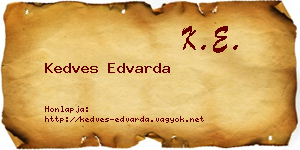 Kedves Edvarda névjegykártya